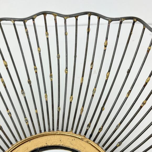 Mini Wall Mirrors with Metal Flower Floral Starburst Mid Century Modern - Picture 2 of 7